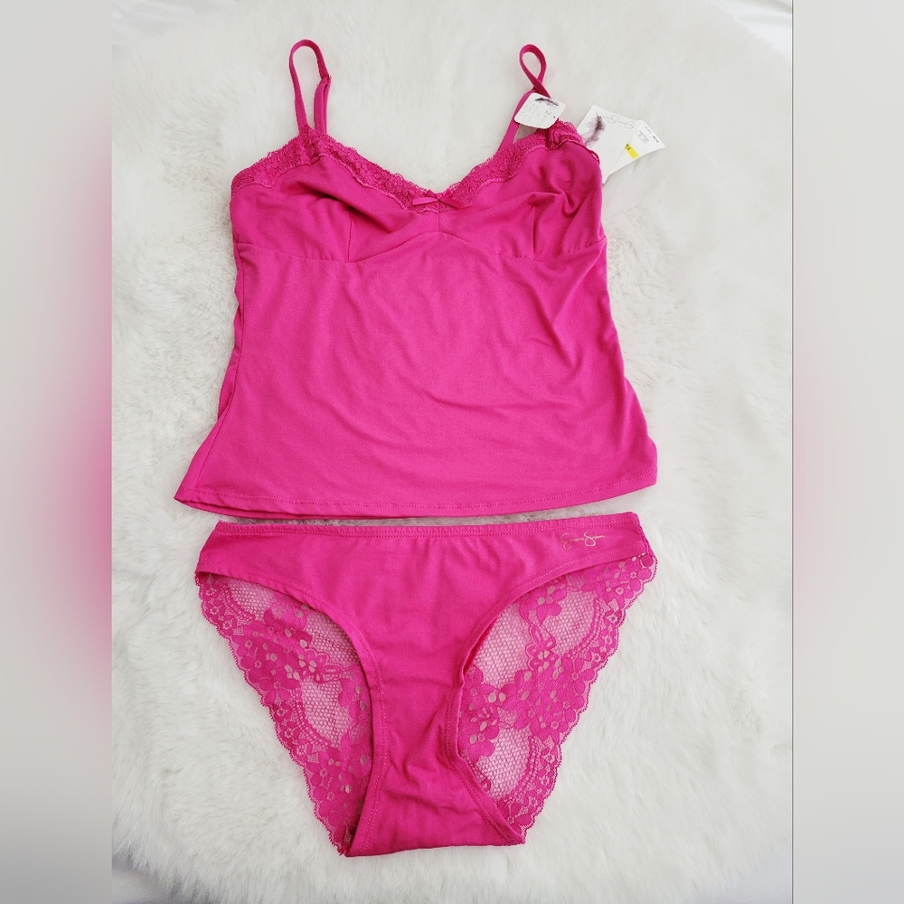 💕JESSICA SIMPSON 2 PIECE SET ULTRA SOFT CAMI WITH FLIRTY BIKINI SIZE M